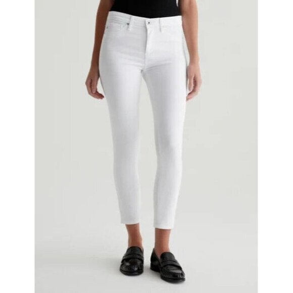 AG Adriano Goldschmied Women's Size US28 White Prima Crop Cigarette Leg Jeans - Picture 2 of 13